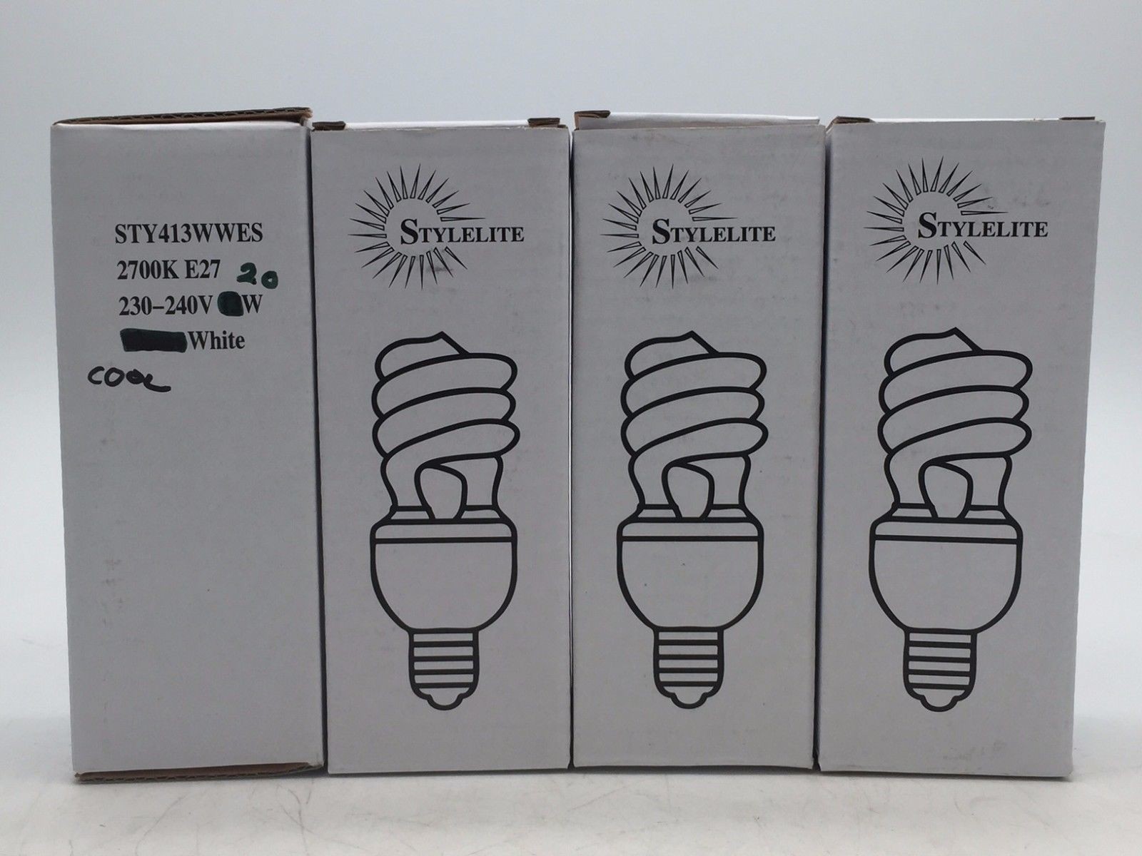 Stylelite STY420WWES Spiral 20W 4200K E27 230-240V Lamp Cool White SGS x4