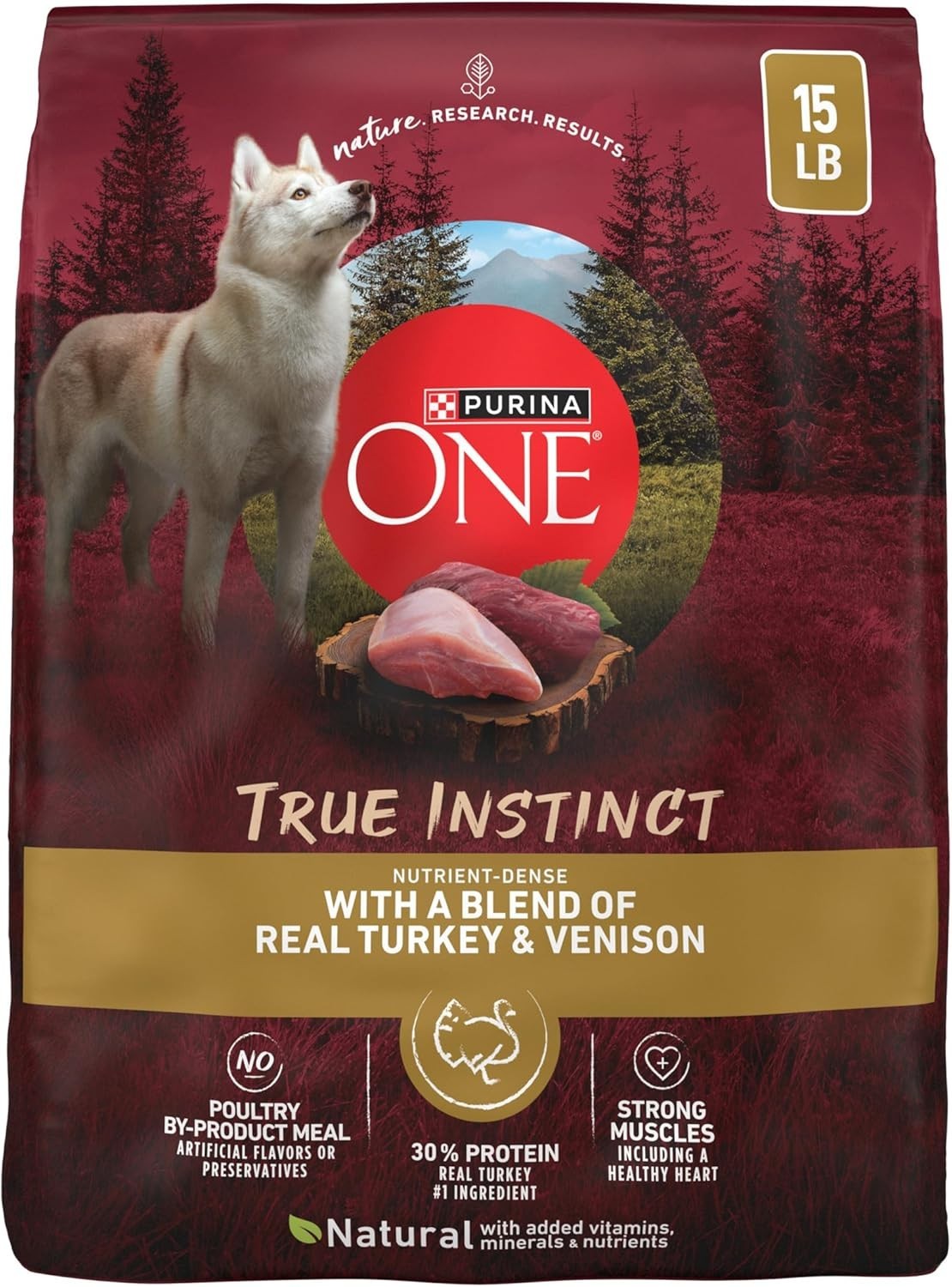 2 PK Purina ONE True Instinct High Protein Dry Dog Food – Turkey & Venison,15lbs