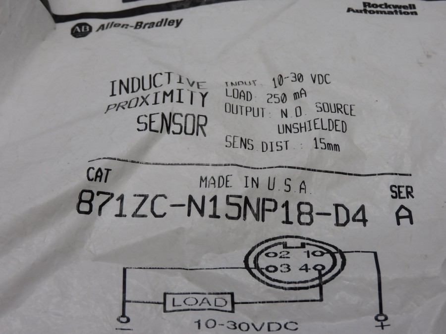 INDUSTRIAL SPARE PART 871ZC-N15NP18-D4 SER. A 10-30VDC NSMP