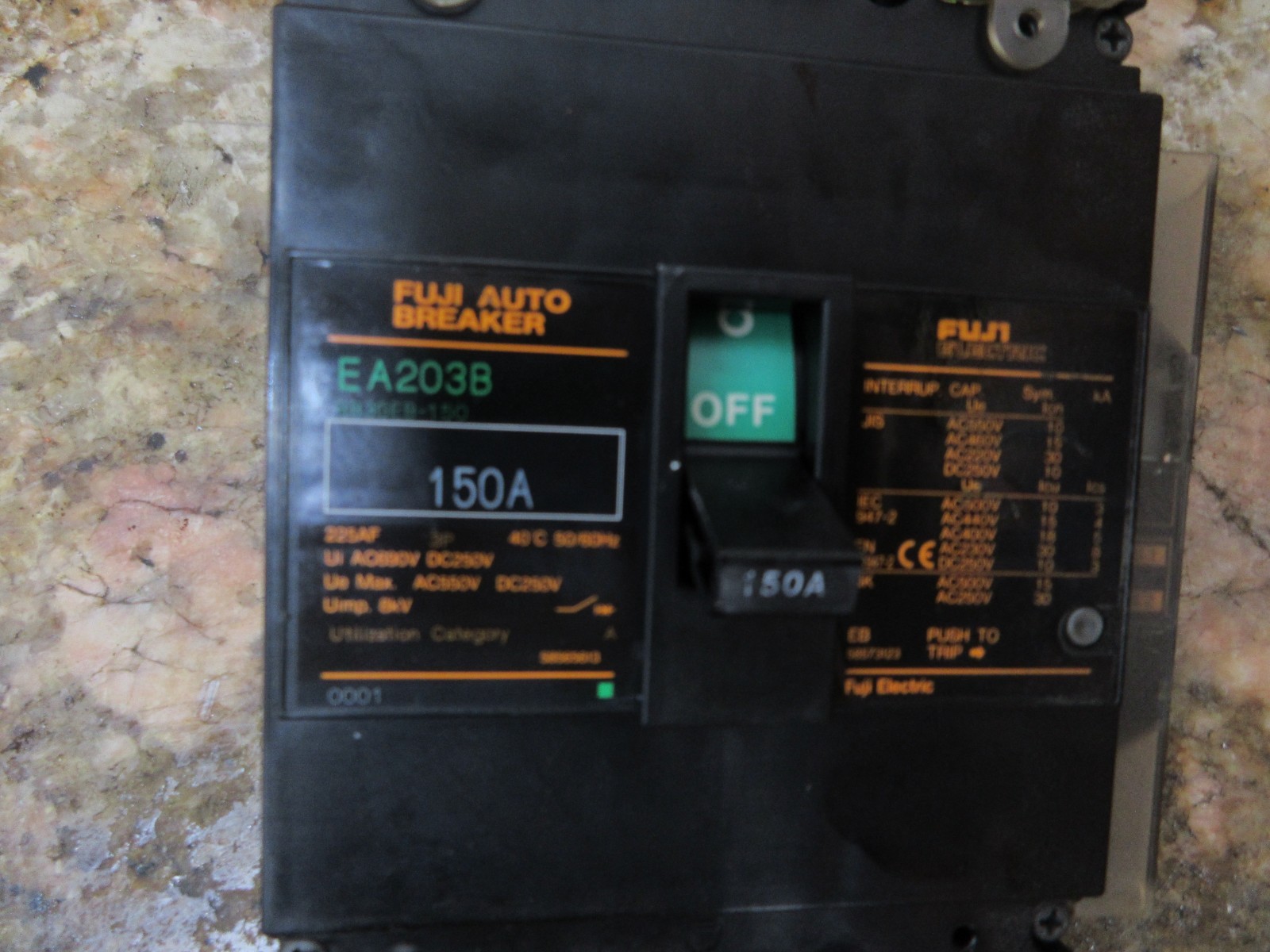 KITAMURA 2XI CNC VERTICAL MILL FUJI AUTO BREAKER EA203B 150A 150 A AMP EACH 1