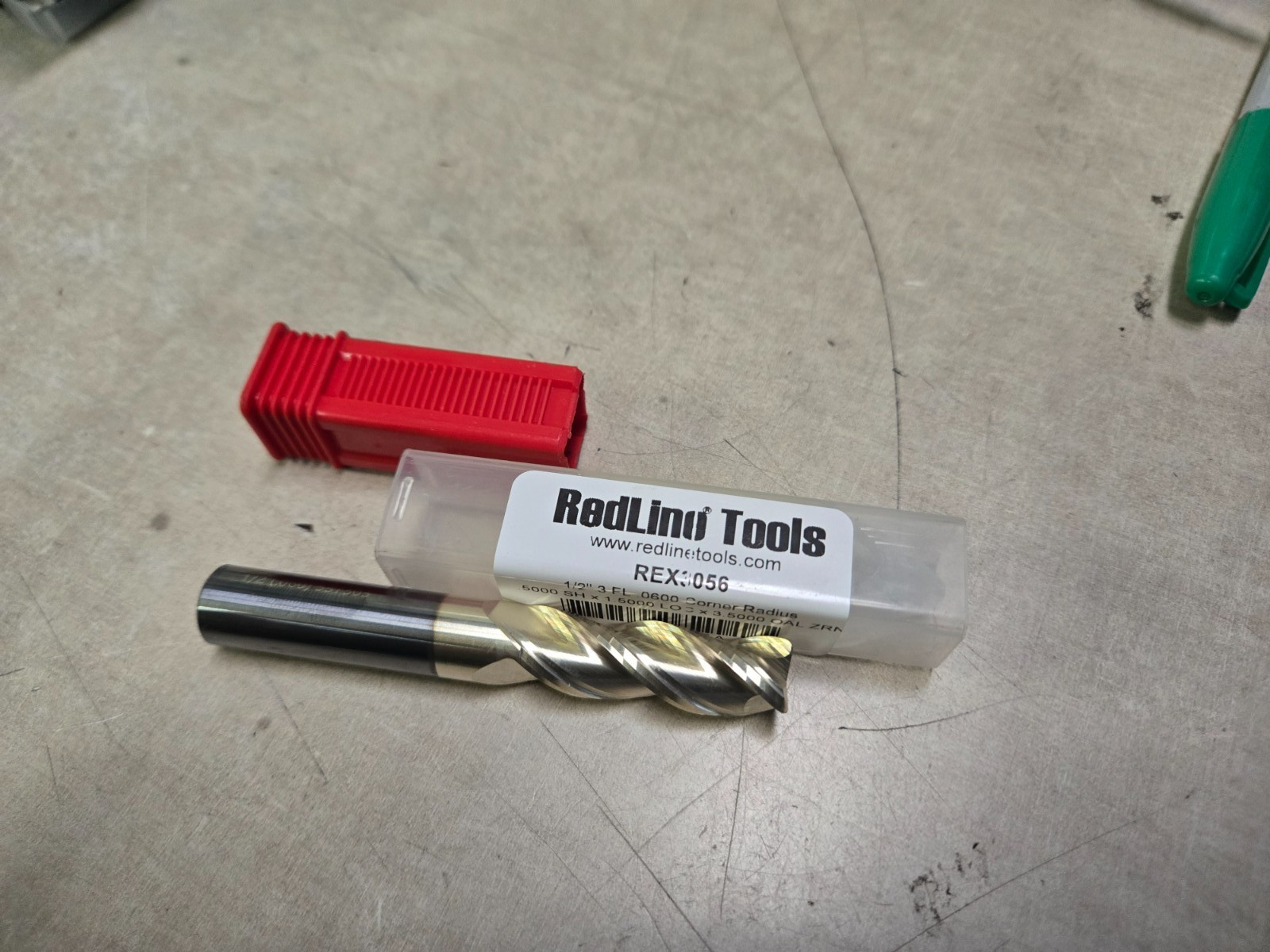 Redline Carbide Tool REX3056 1/2″ 3FL .0600 Corner Radius .5000 x 1.5000