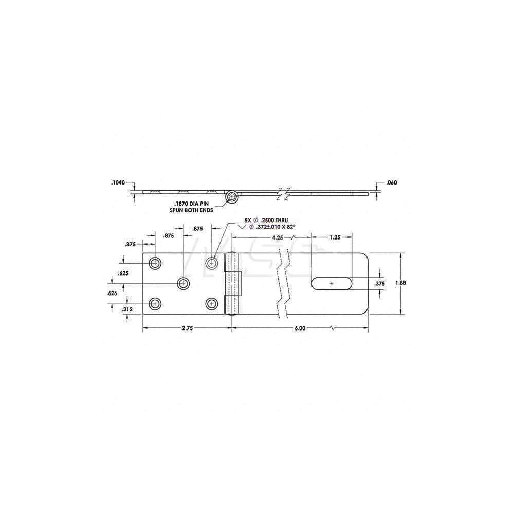 Made in USA 1.88″ Long x 8-3/4″ Wide, Hasp Stainless Steel