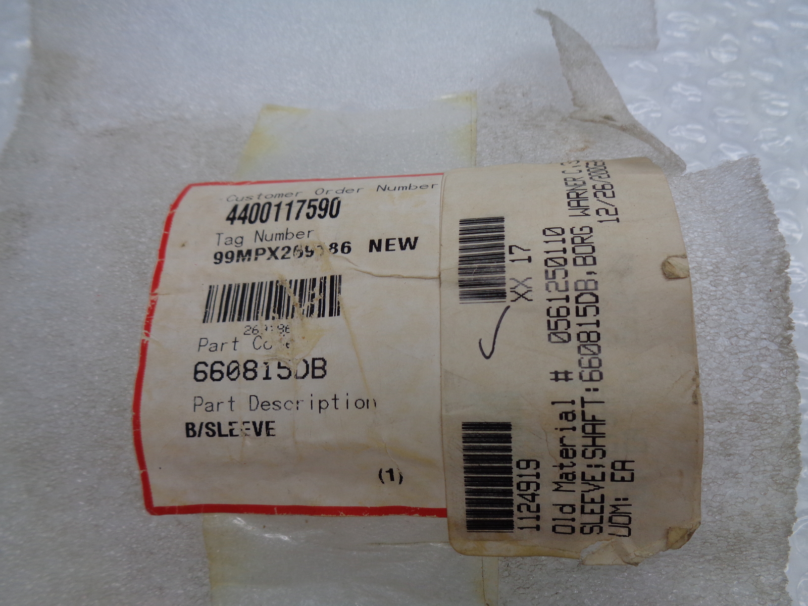 INDUSTRIAL SPARE 660815DB SHAFT SLEEVE NSNP