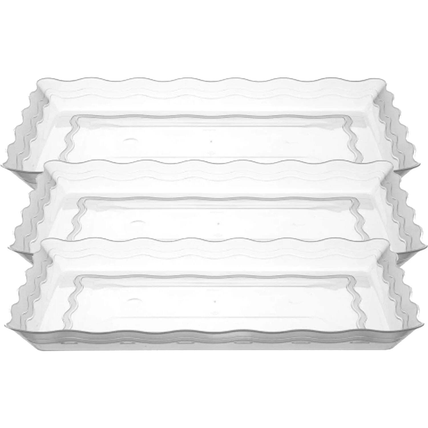 9”X13” White Plastic Rectangular Tray: 1 CT