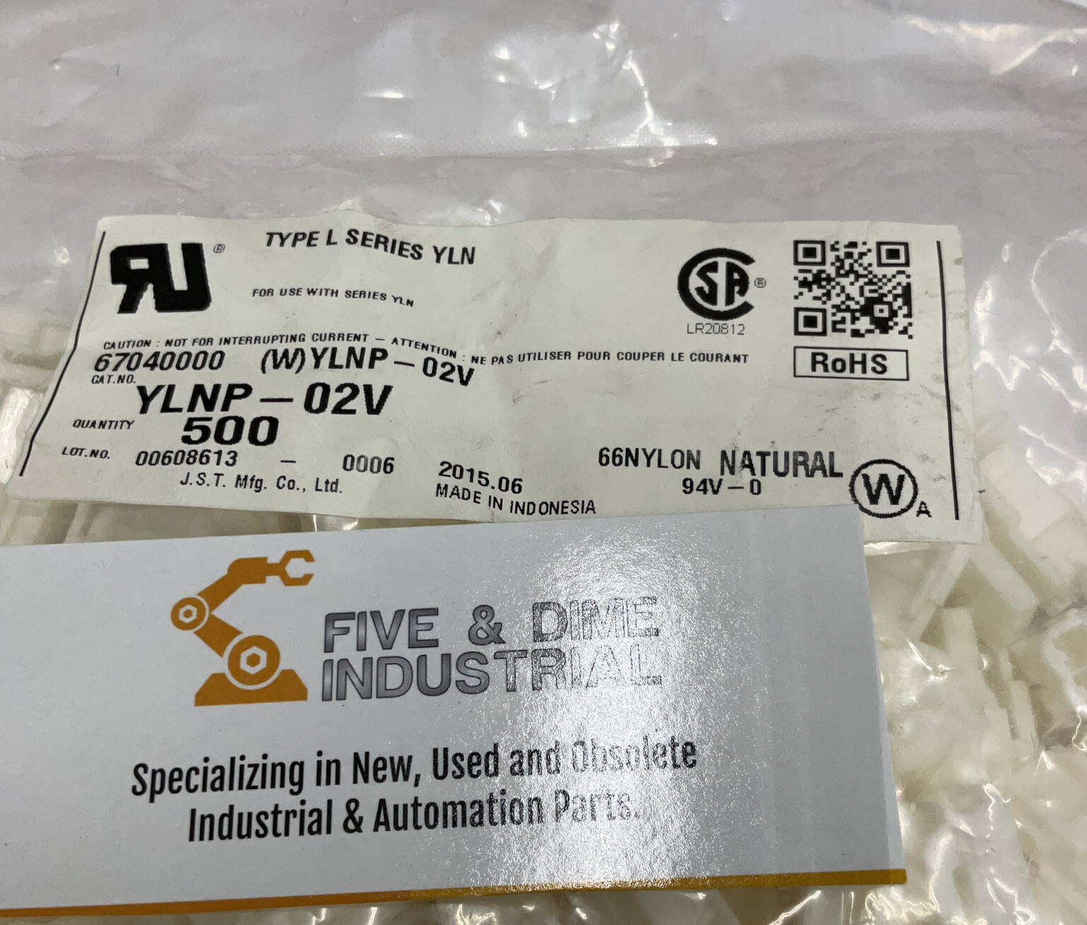 Jst Ylnp 02V 2 Position 4.5mm Disconnectable Crimp Bag of 500
