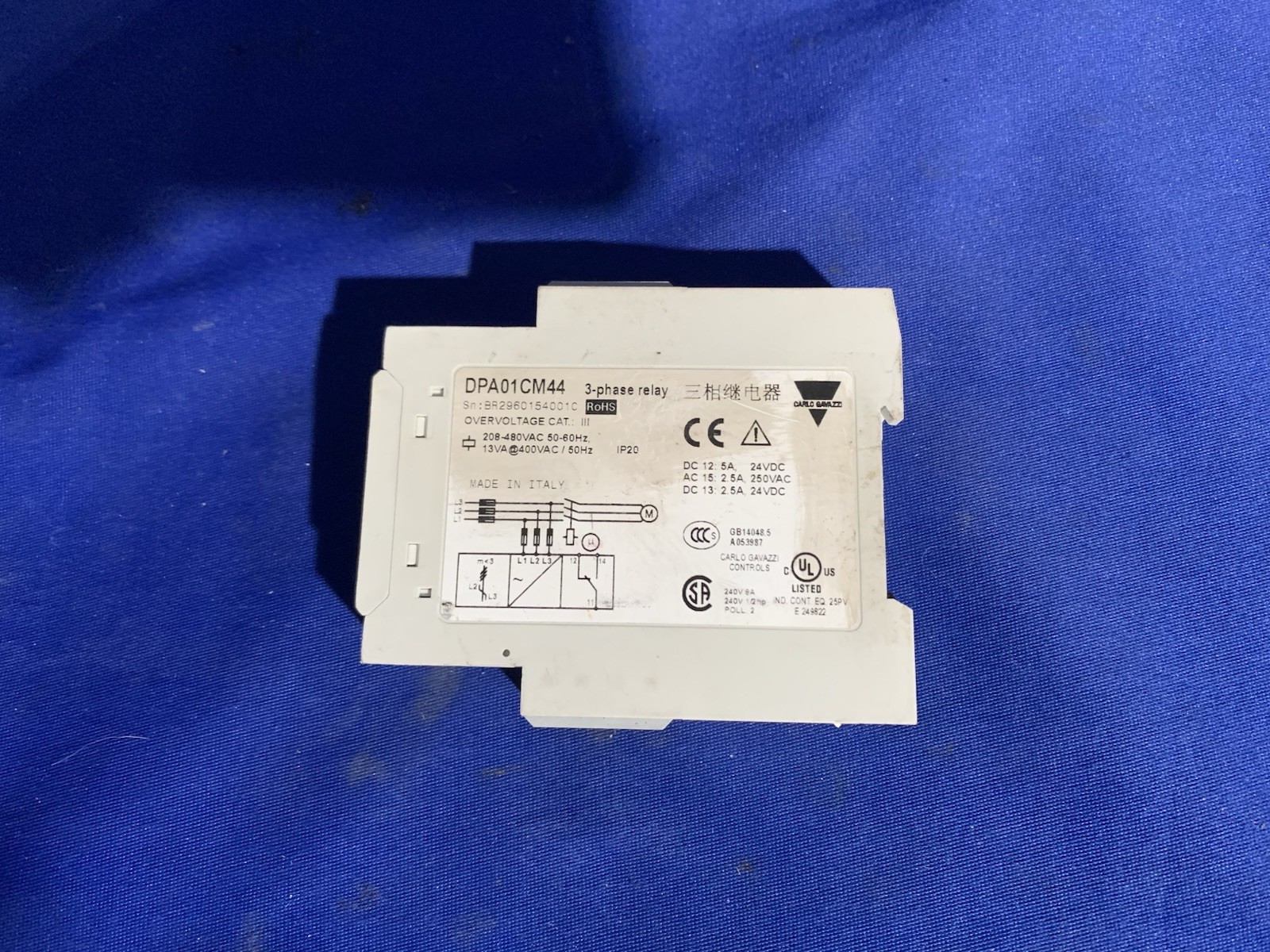 Carlo Gavazzi DPA01CM44 3 Phase Monitoring Relay – Lot of 5 Untested – Read