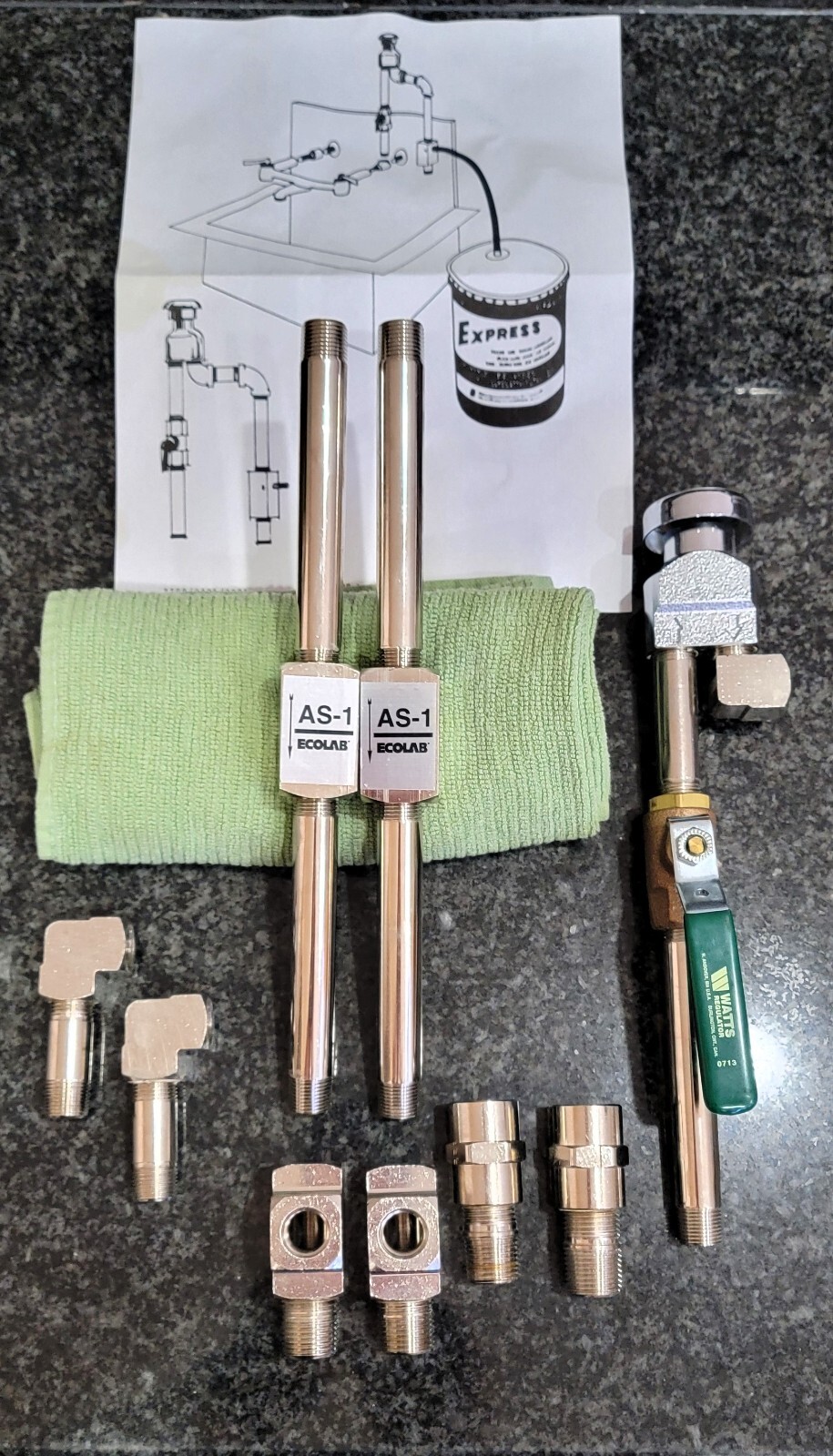 Ecolab AS-1 w/ WATTS N388 Vacuum Breaker 3/8, valve and parts