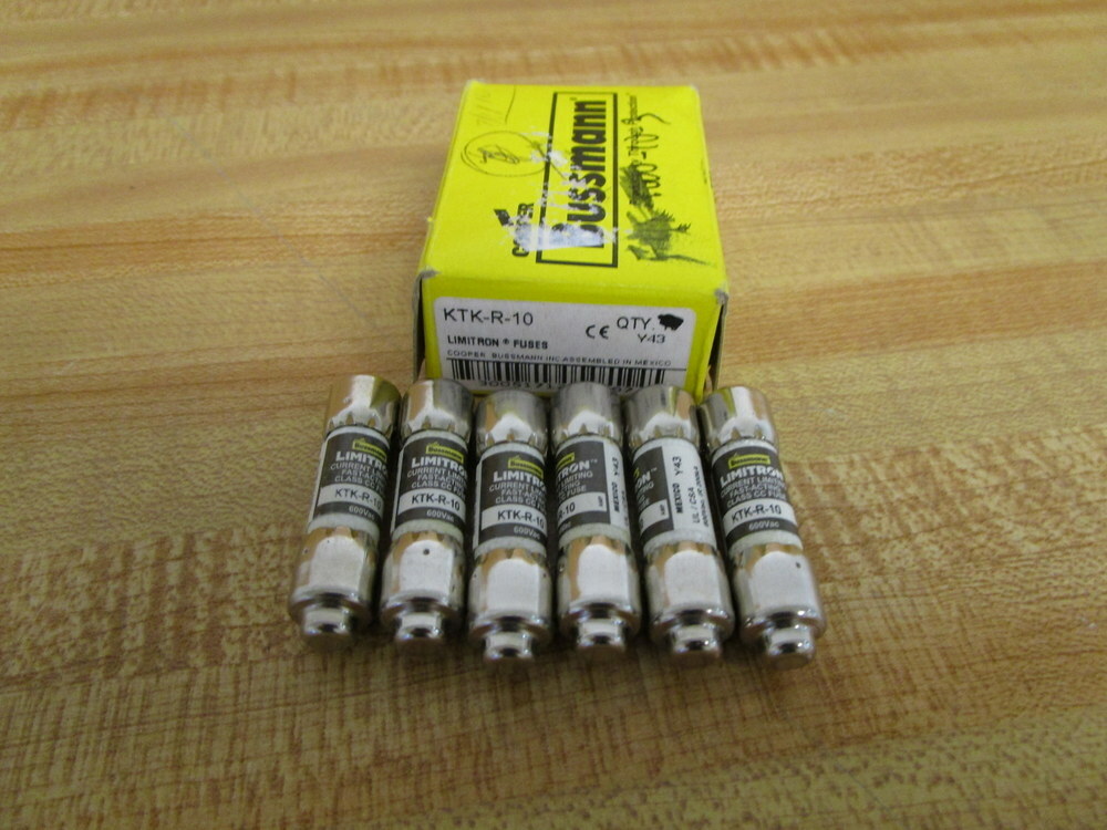 Bussmann KTK-R-10 Cooper Fusetron Fuse KTKR10 (Pack of 6)