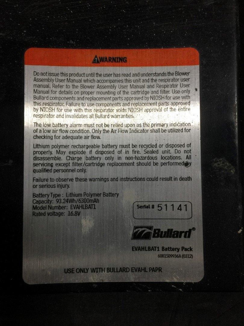 Bullard PA20LFBTXL Evahl Air-Purifying Respirator