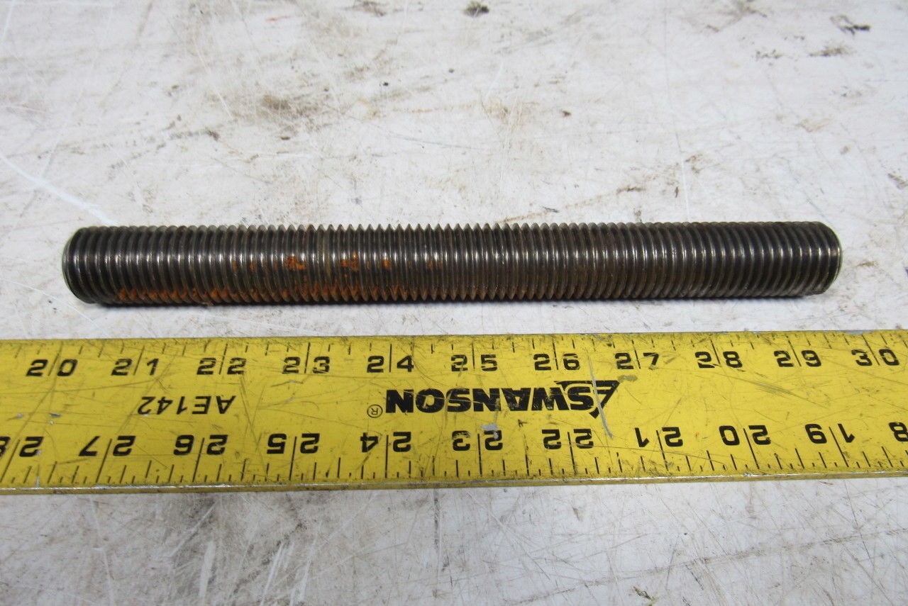 1″-8×9-1/2″ (OAL 9-3/4″) A193 B7 Fully Threaded Stud Plain Finish Lot of 5