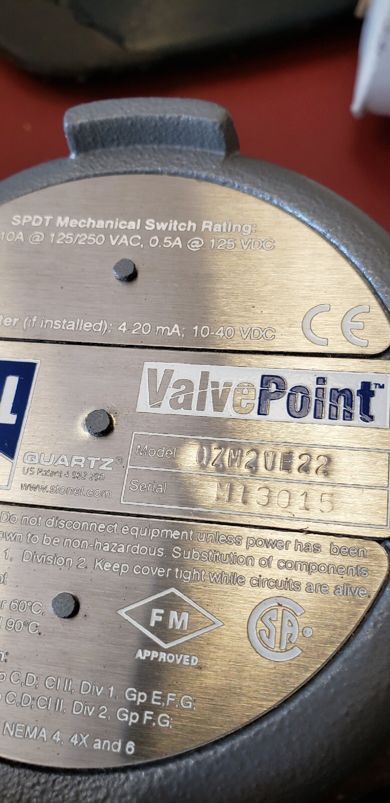 STONEL QUARTZ QZ2VE22 VALVE POSITION SENSOR – EXPLOSION PROOF ( B1-2D)