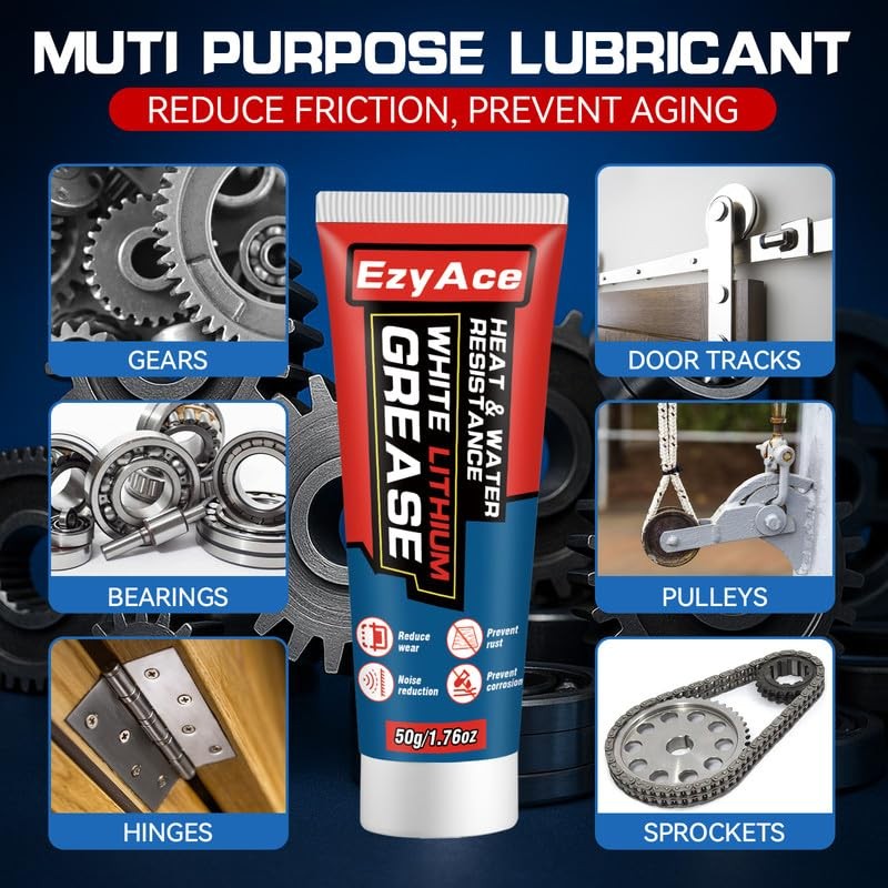 White Lithium Grease, Garage Door Lubricant, Multi-Purpose Bike Grease 1.76oz
