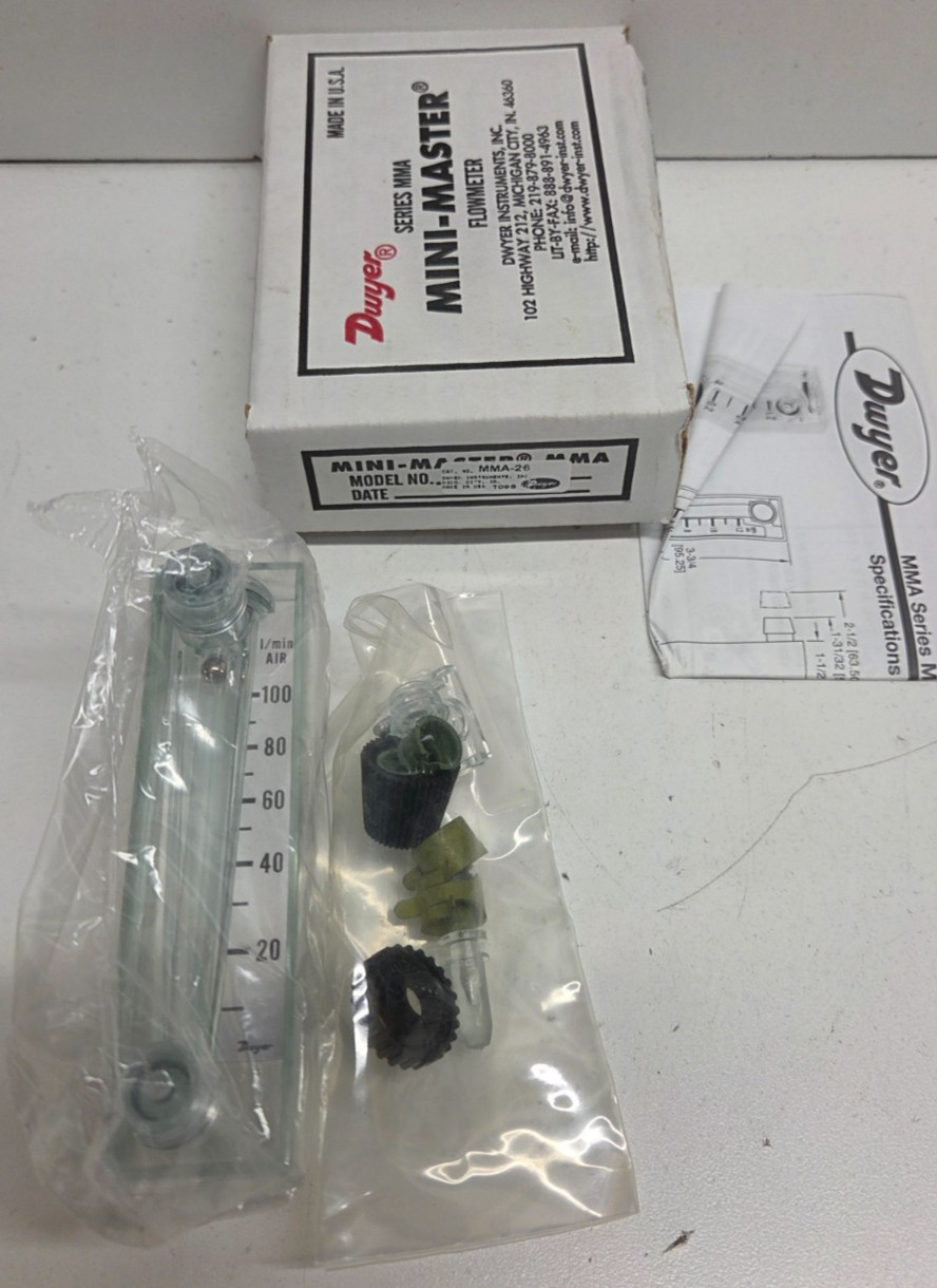 NEW IN BOX! DWYER 100LPM AIR FLOW METER MMA-26