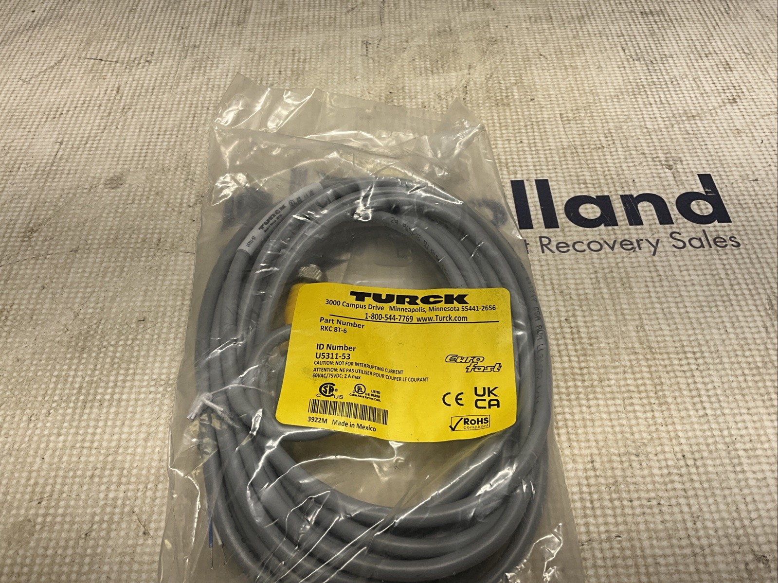 TURCK, RKC 8T-6, CABLE, NOS (KP-1668)