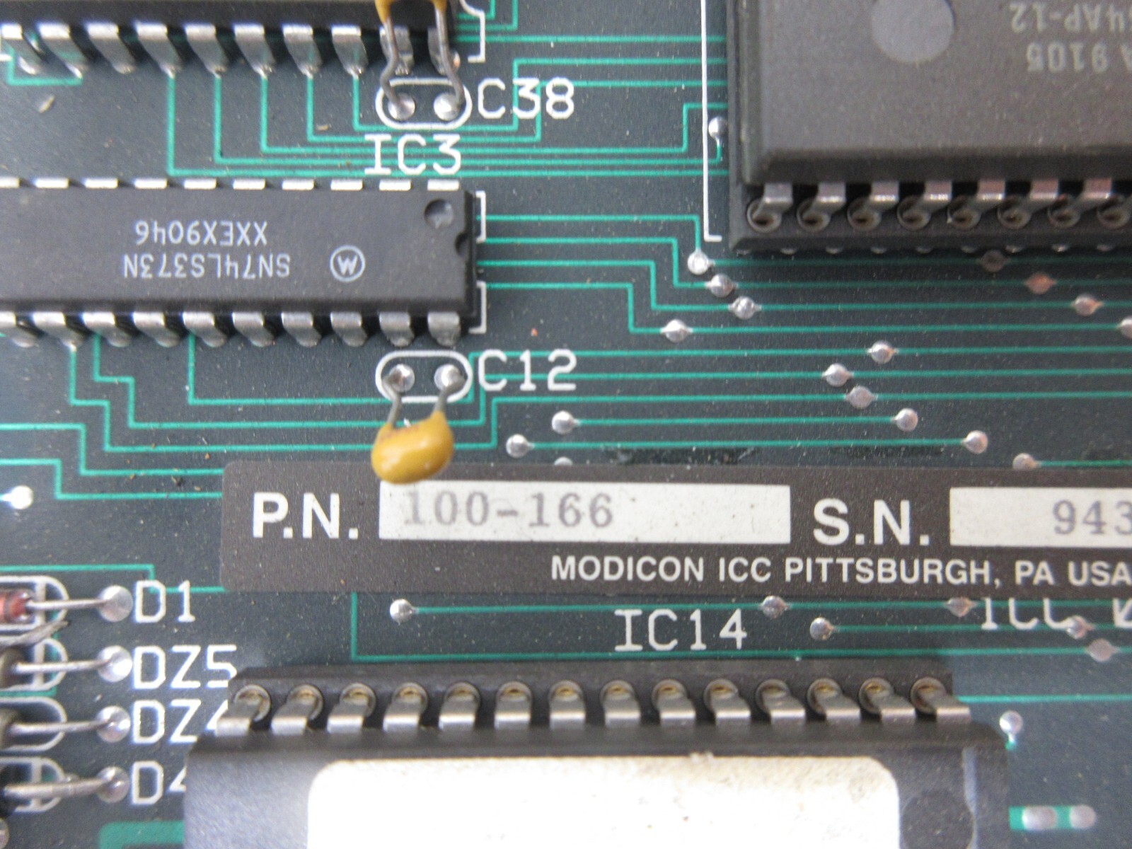 ICC GOULD MODICON CIRCUIT BOARD 100-166 016-0035-H 016-0035-H LOT OF 3 PIECES