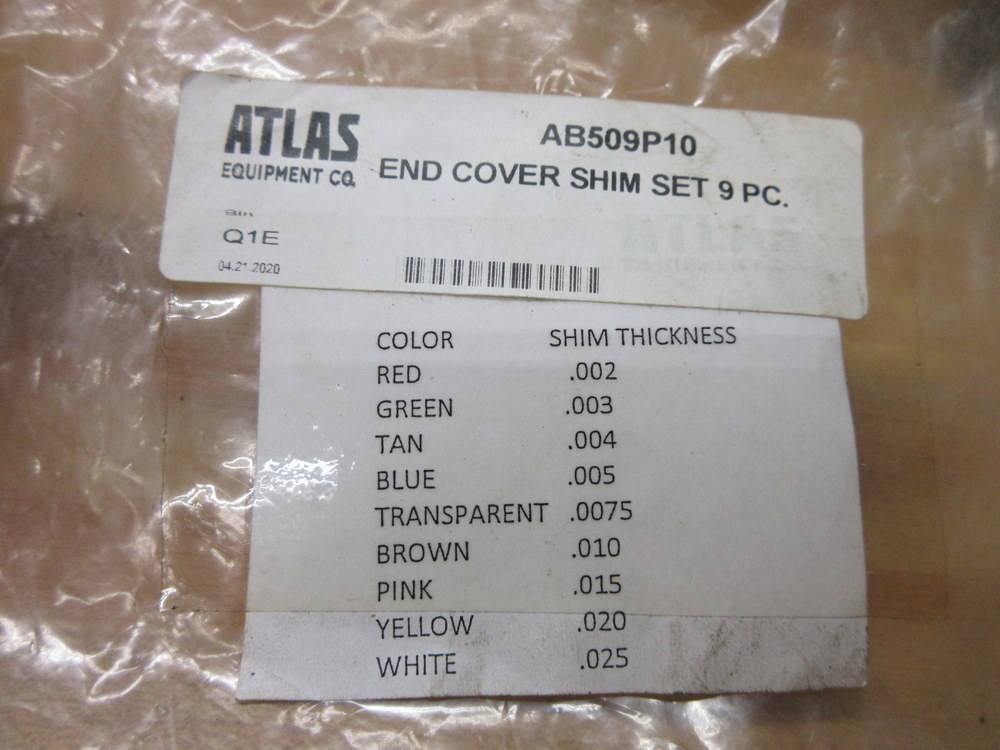Atlas Equipment AB509P10 End Cover Shim Set