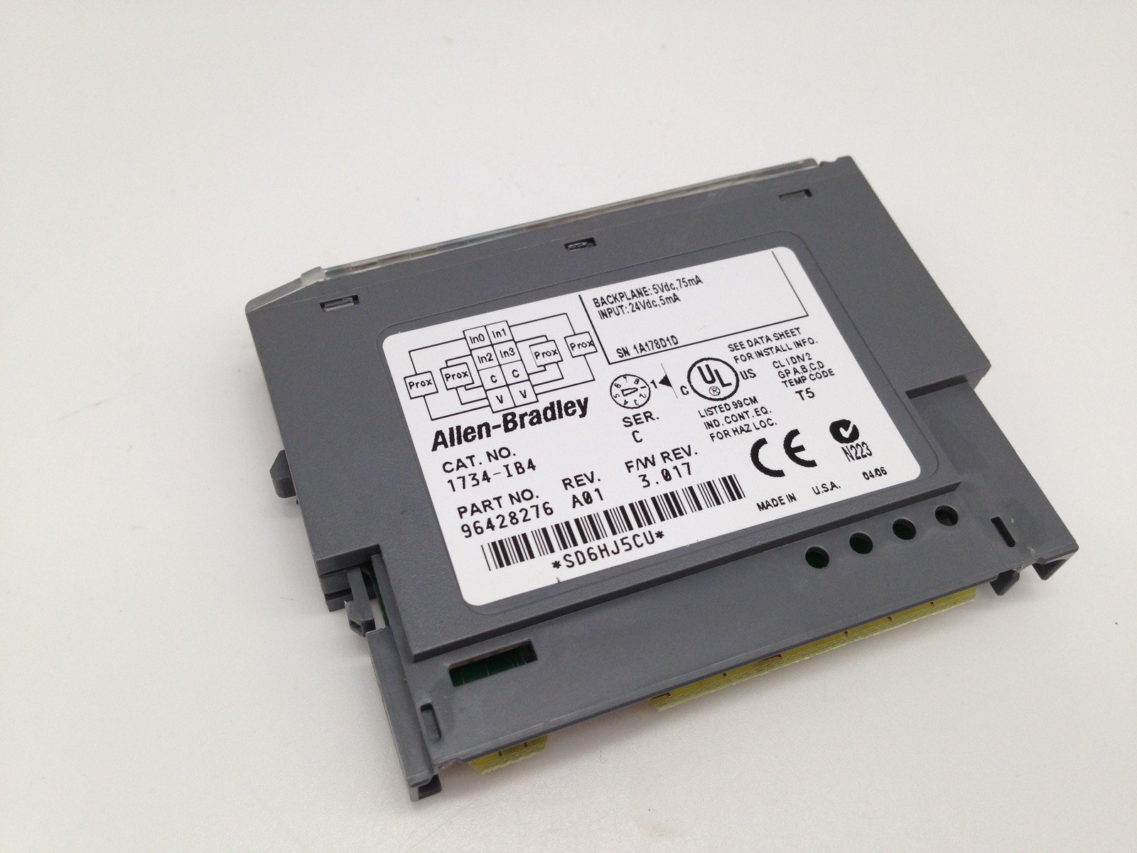 ALLEN BRADLEY 1734-IB4 POINT I/O 24VDC 4 CHANNEL SINK INPUT MODULE SER C