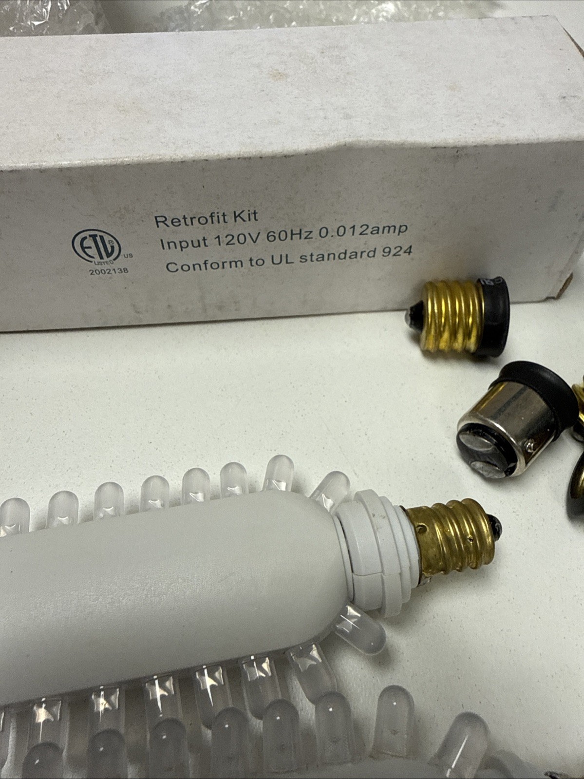 SET OF 2 STANDARD EXIT FIXTURE RETROFIT KIT LED EXIT LAMP 120 v 60hz .012 amp