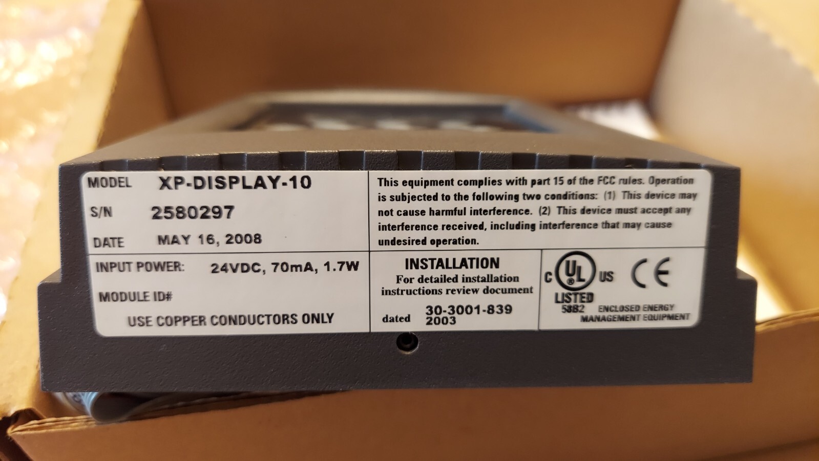 New TAC Andover Continuum XP-DISPLAY-10 Operator Interface Display L@@K