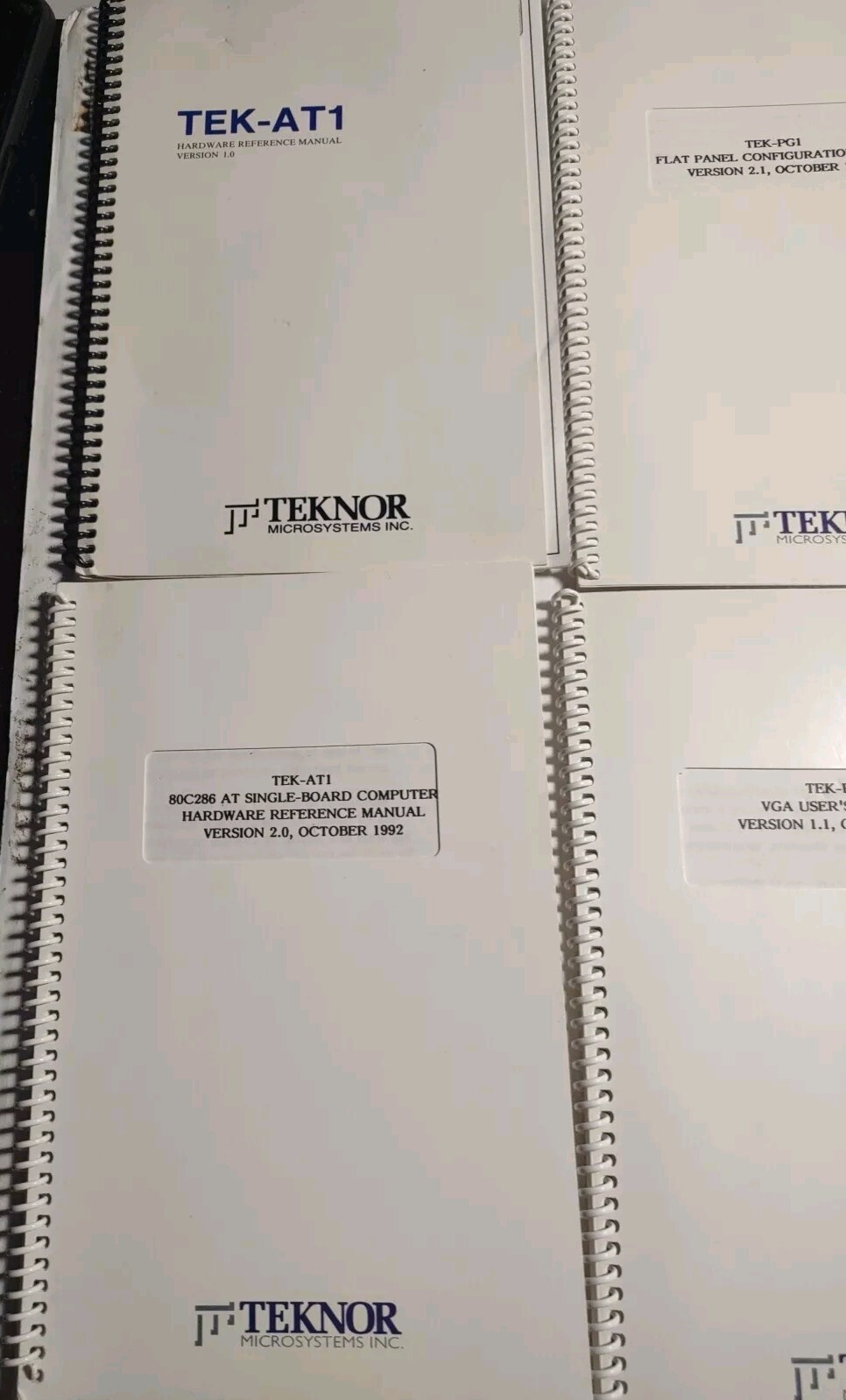 Teknor Mircosysems Manual Bundle TEK-PG1(1.1&2.1)TEK-AT1(1.0&2.0)XFLASH1 MDISK21