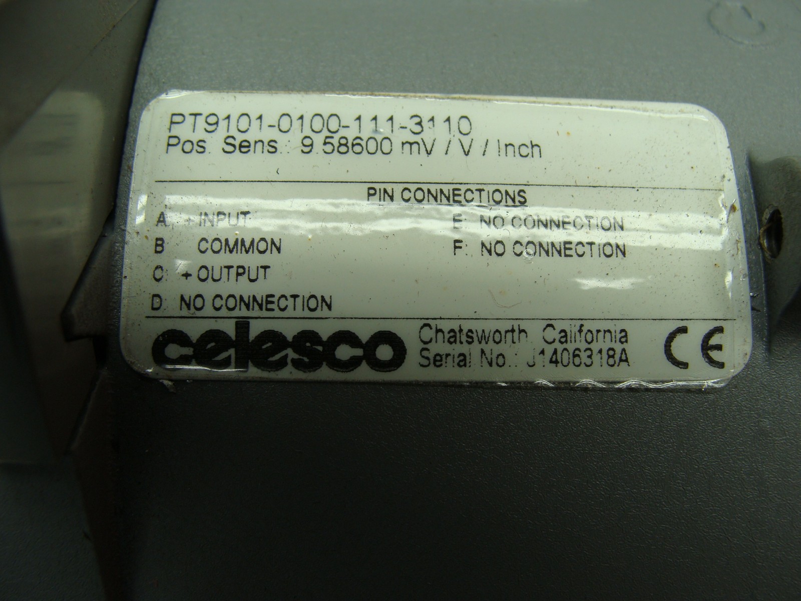 CELESCO CABLE EXTENSION POSITION TRANSDUCER PT9101-0100-111-3110
