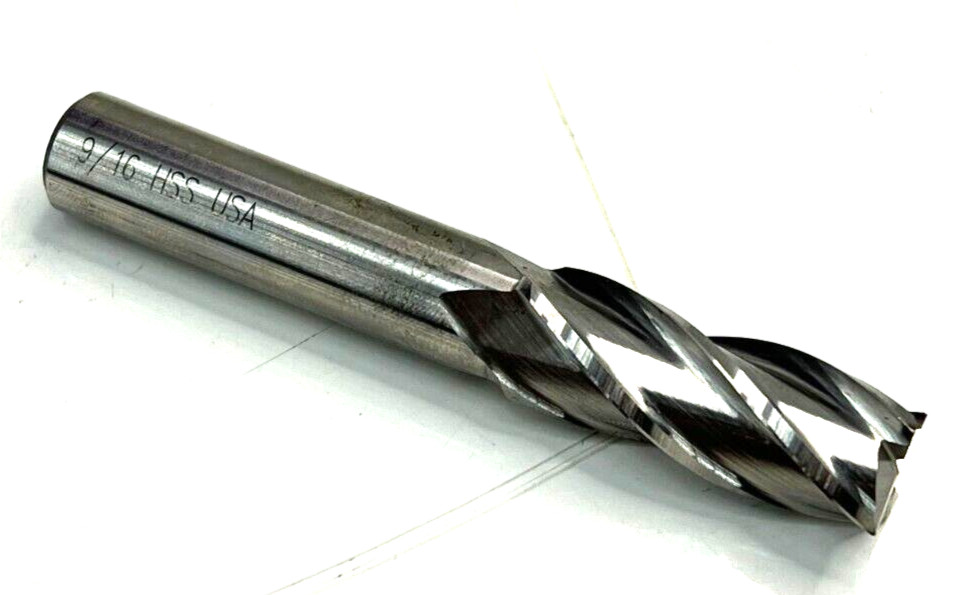 CLEVELAND C33162 END MILL 9/16″ OAL 3-3/8″ USEABLE LENGTH 1-3/8′ 4 SPIRAL FLATE
