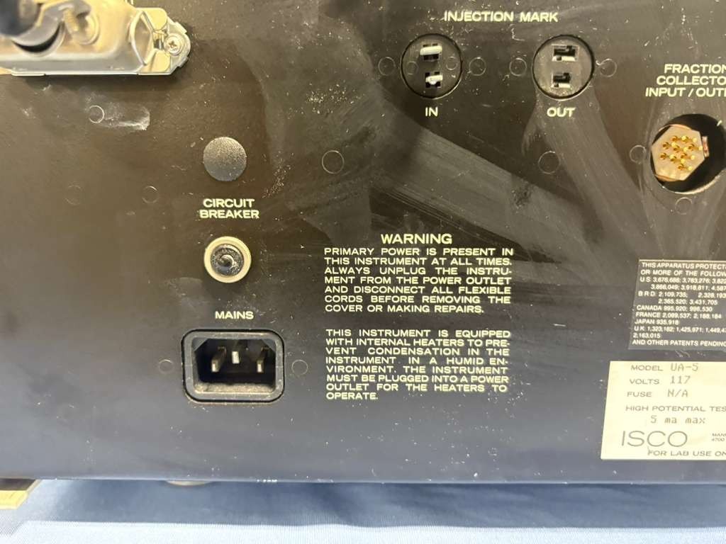 ISCO UA-5 Absorbance/Fluorescence Detector w/ Type 6 Optical Unit Part 89243