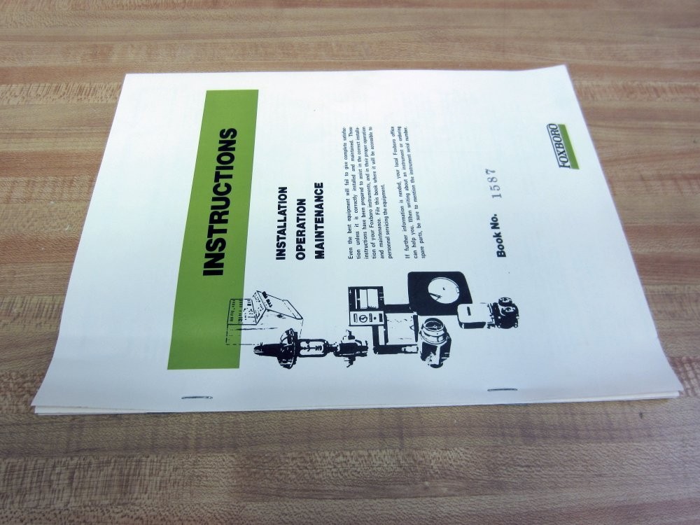 Foxboro MS 13-70 Instructions + Installation Operation Maintenance