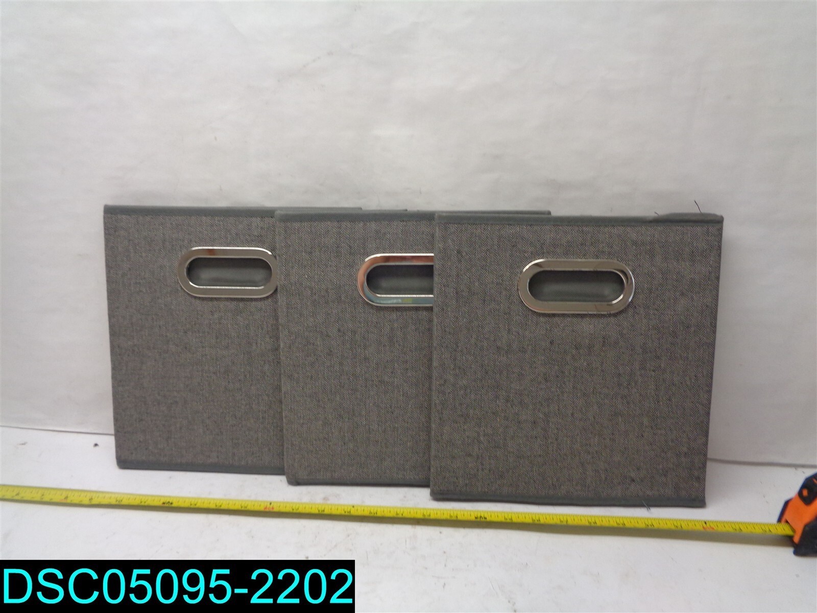 QTY=3: Gray Collapsible Fabric Storage Cubes 10in