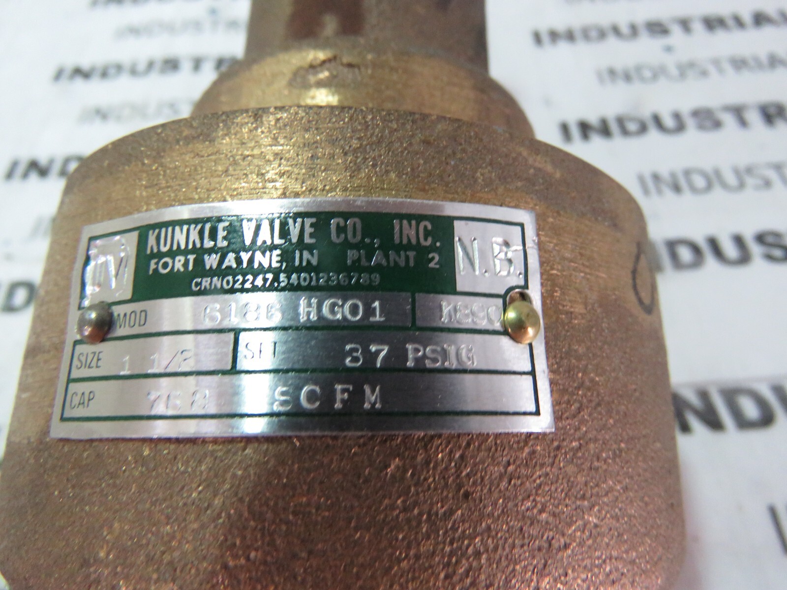 KUNKLE 1- 1/2″ 6186 HG01 VALVE NEW