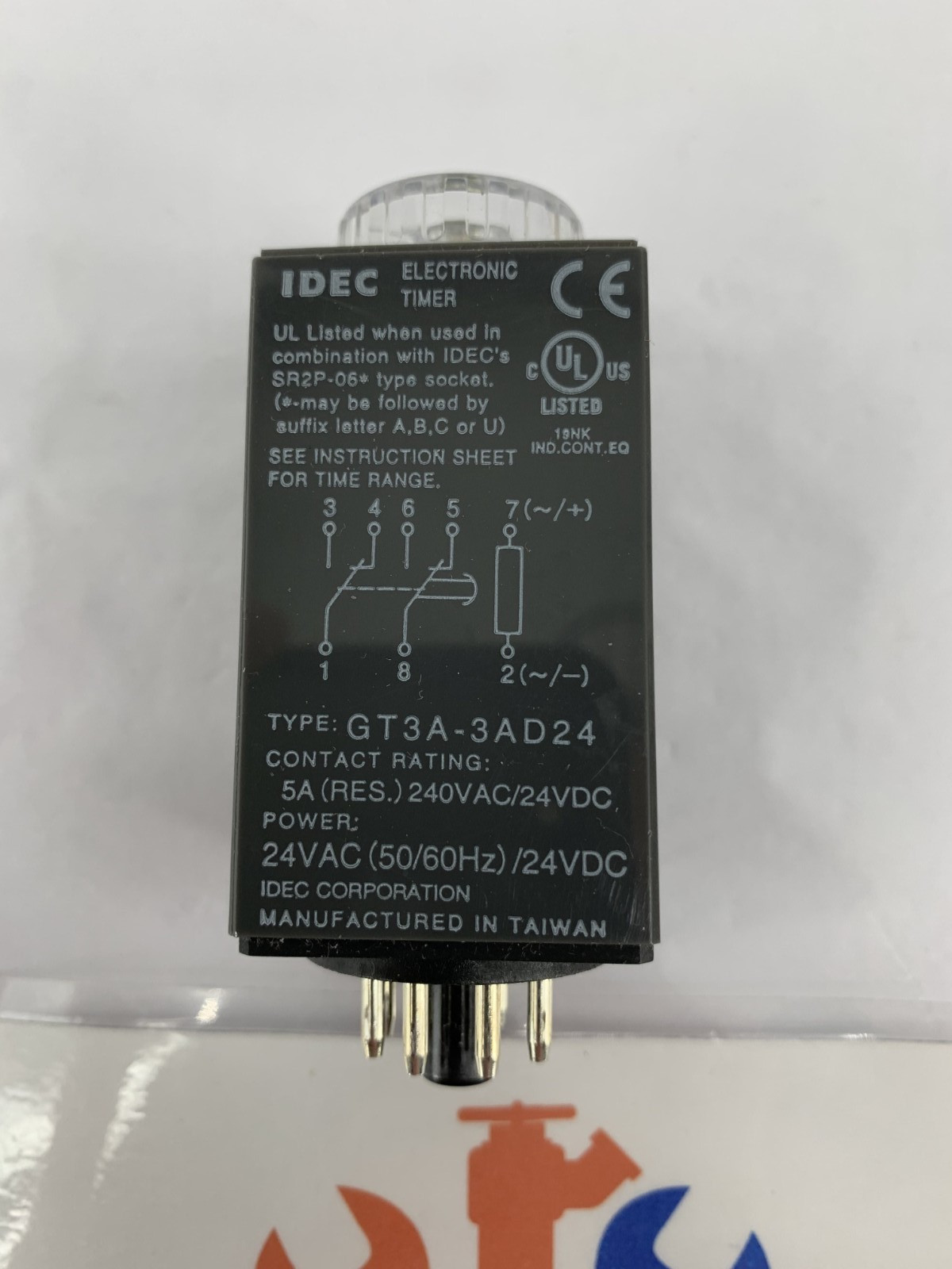 IDEC GT3A-3AD24 8-Pin Multi Function Timer Relay 24VAC/DC DPDT 0.1 S 180h
