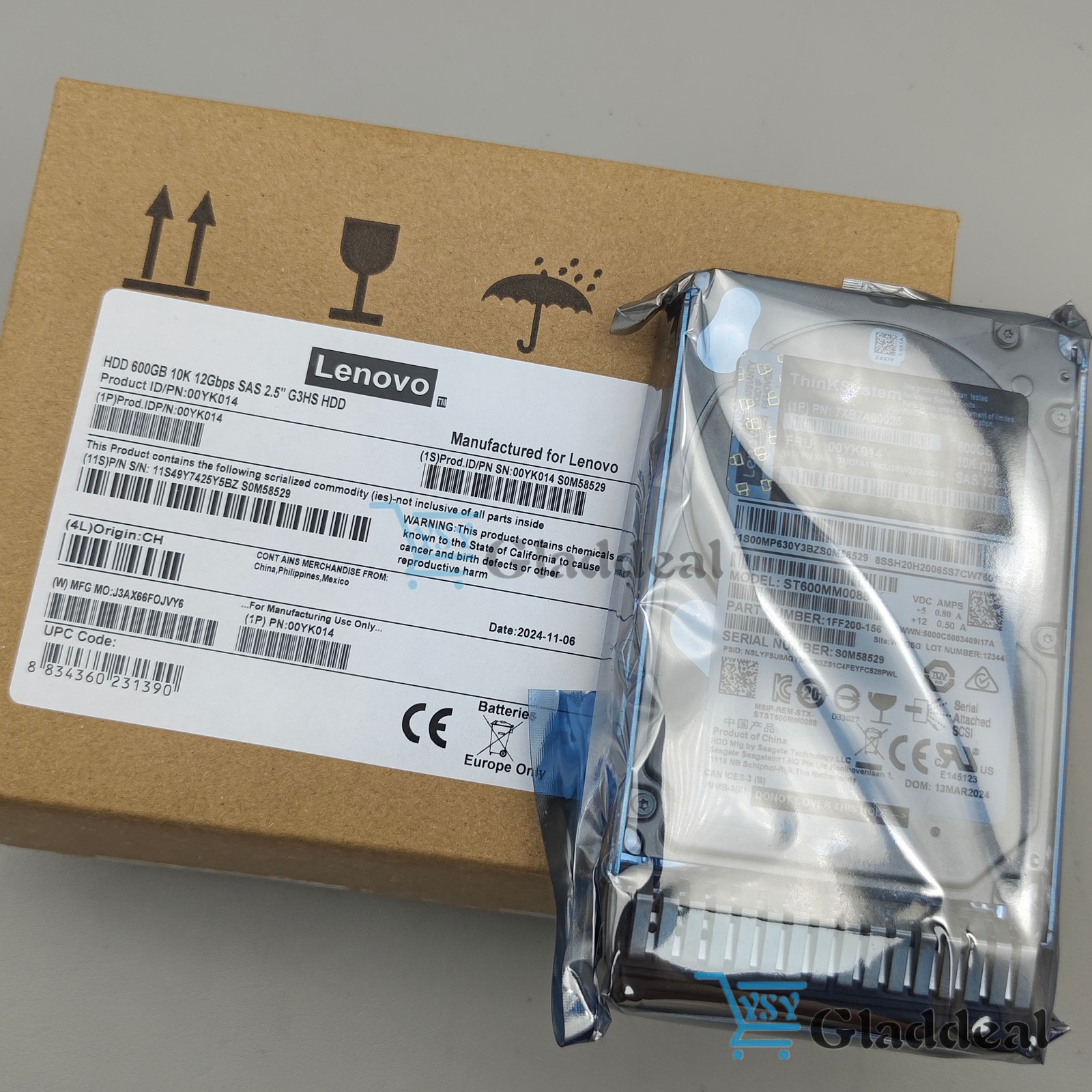 New ThinkSystem 7XB7A00025 Hard Drive 600GB 10K SAS 12Gb Hot Swap- US Stock