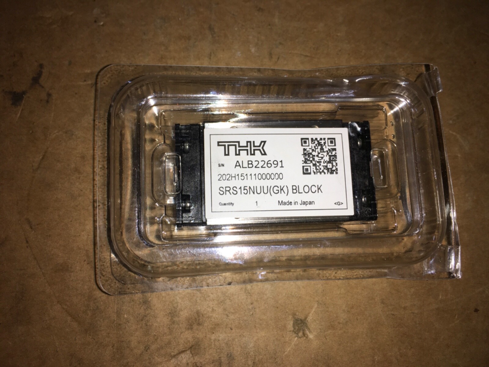 THK SRS15NUU(GK) Block, ALB22691, NOS, LG-594
