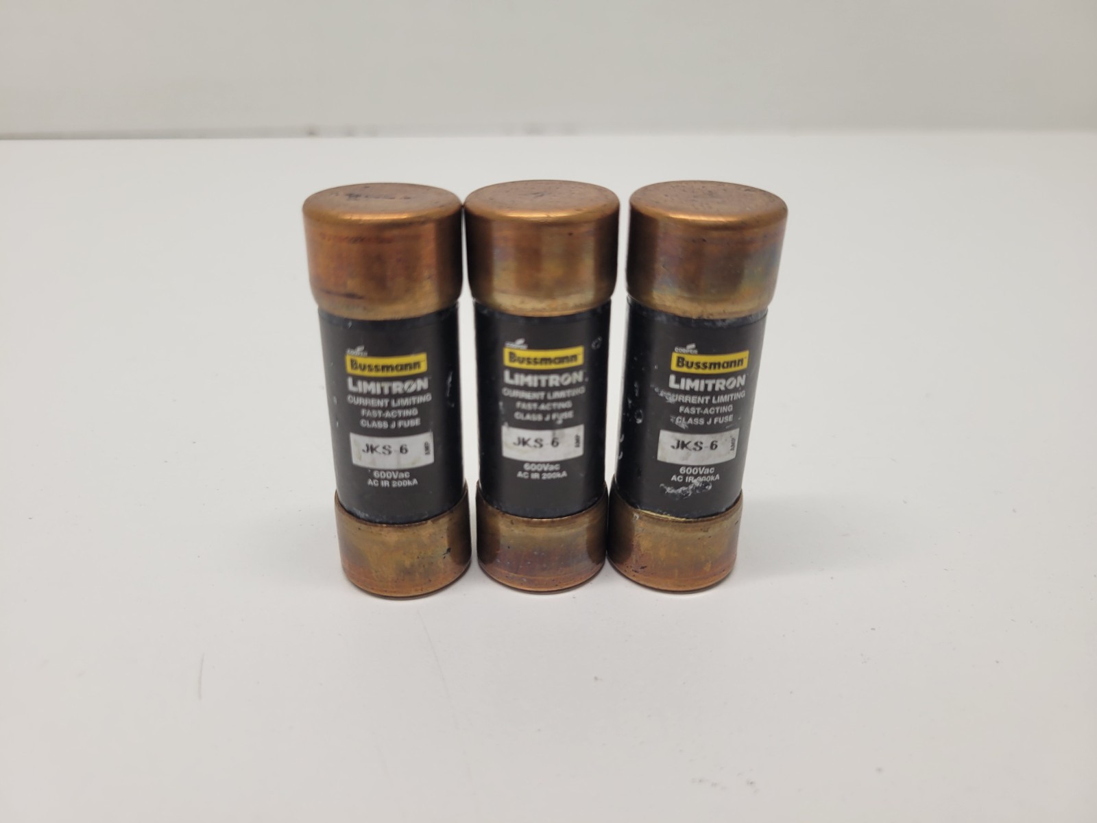 LOT OF (3) NEW OLD STOCK! BUSSMANN LIMITRON 6A FUSES JKS-6