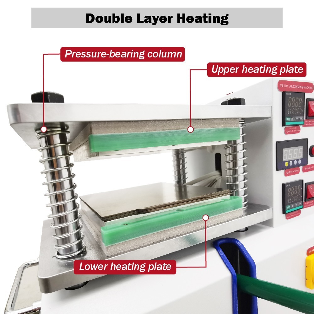 110V 1500W Vulcanizing Machine 50-350℃ Desktop Flat Plate for Rubber Plastic