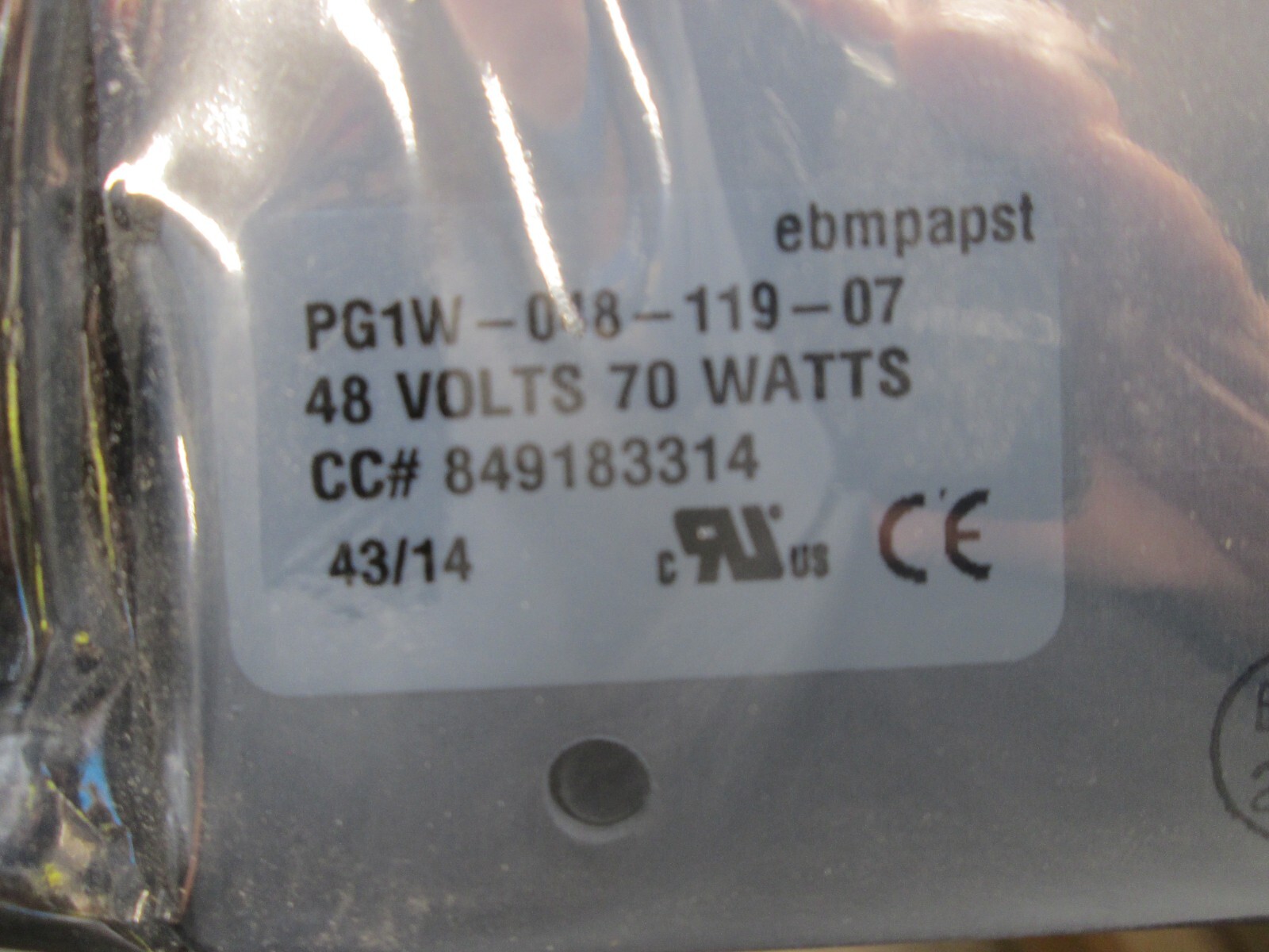 Ebmpapst PG1W-048-119-07 849183314 (FREE SHIPPING) P36B