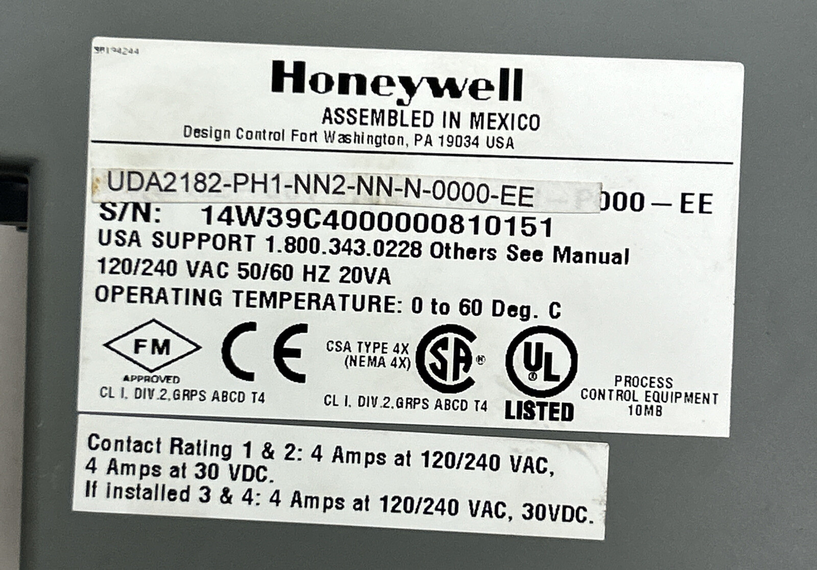 HONEYWELL,UDA2182-PH1-NN2-NN-N-0000-EE,DUAL INPUT ANALYTICAL ANALYZER