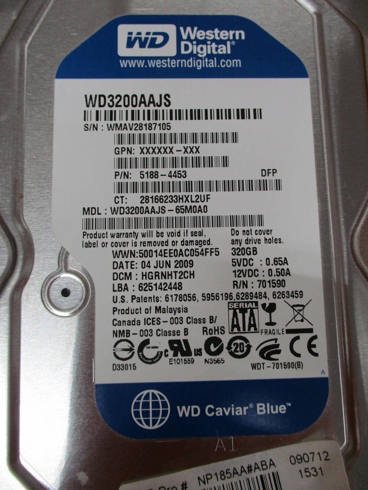 Western Digital WD3200AAJS 320GB Hard Drive