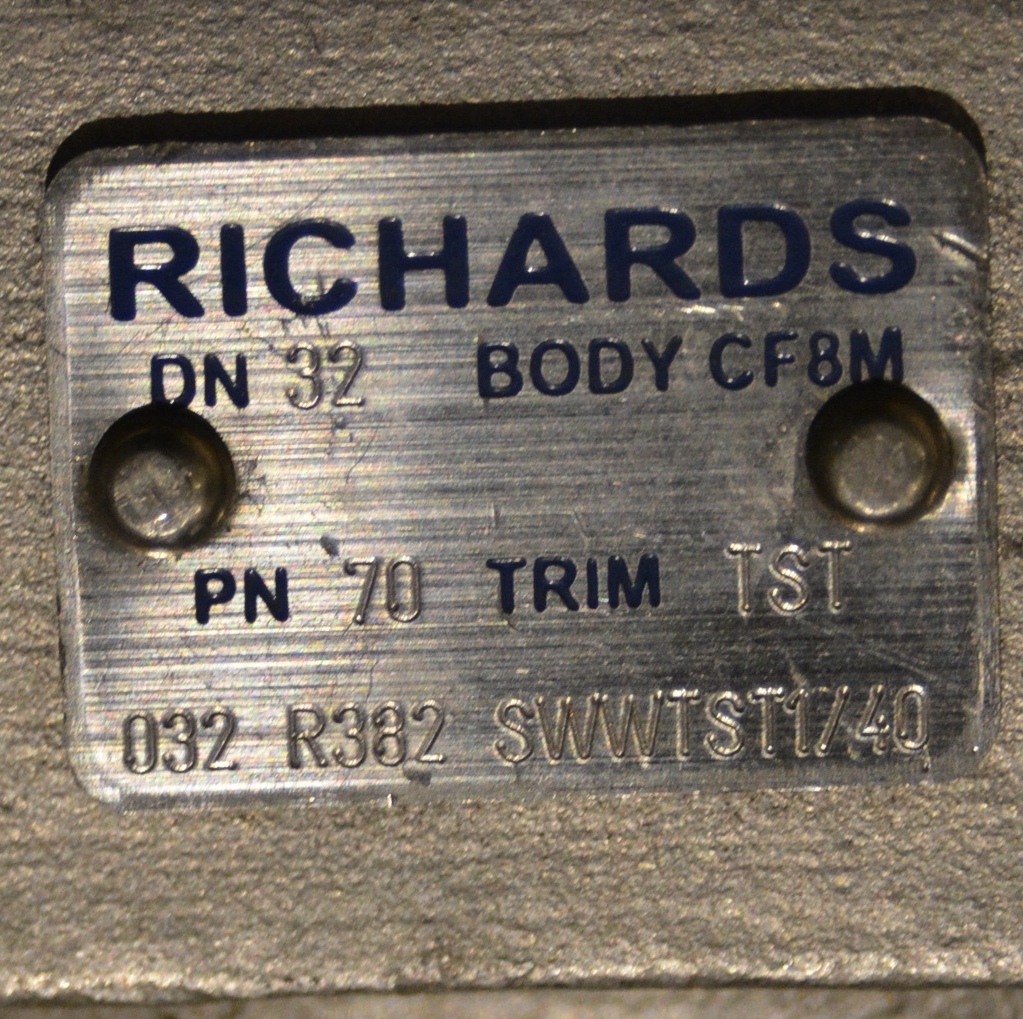 RICHARDS KEYSTONE 1.25″ DN32 032 R382 SWWTST1/40 PN70 ball valve CF8M/TST NEW