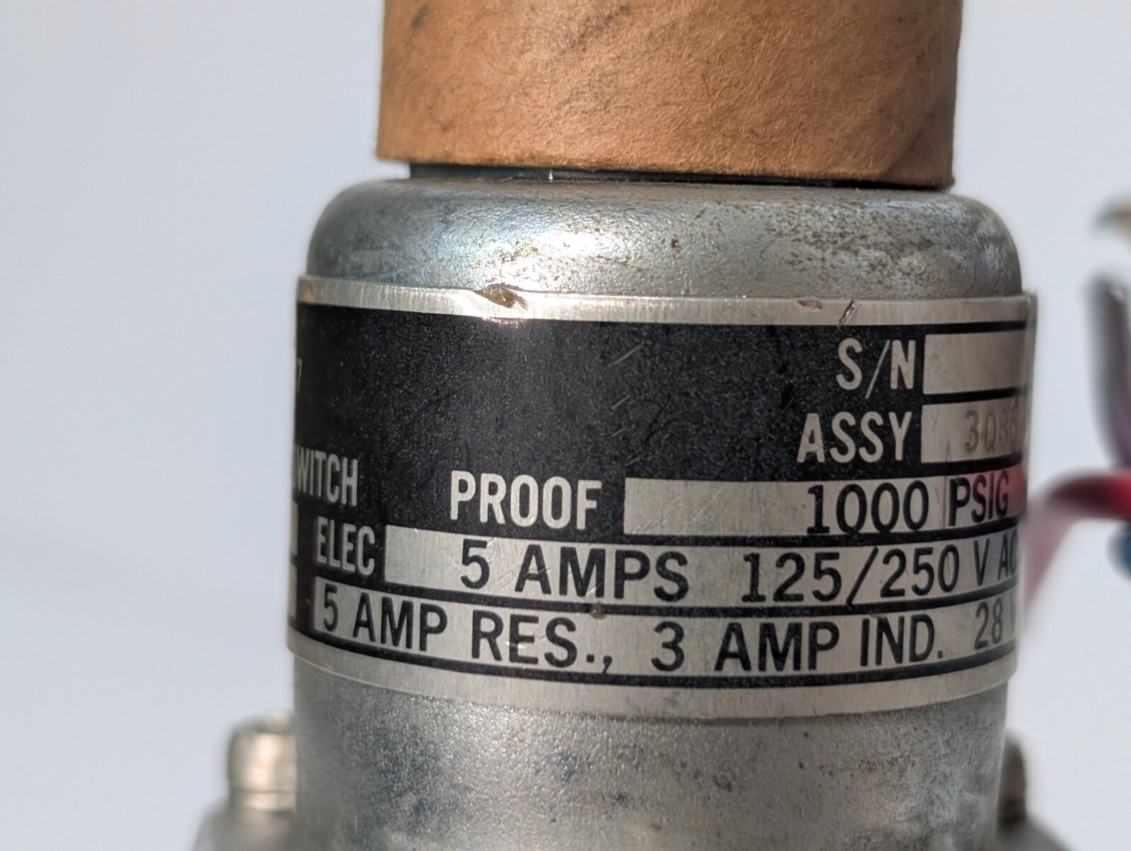 ITT Neo-Dyn 115P1CC3-1516 Pressure Switch 98087, 25PSIG, 5A, 125/250VAC