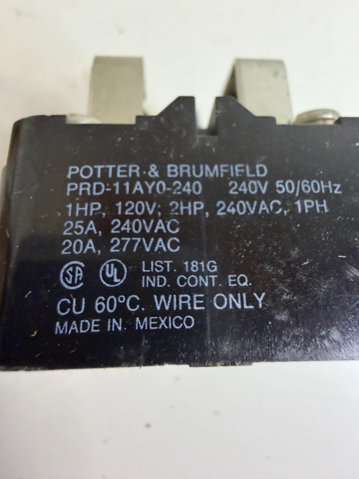 AMF Potter & Brumfield PRD11AYO-240 Relay PRD11AY0-240. NOS