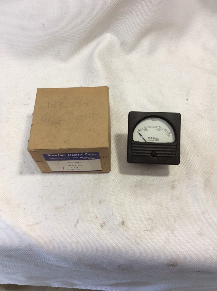 Weschler electric 291b280a21 panel gauge 0-600 amp nib.