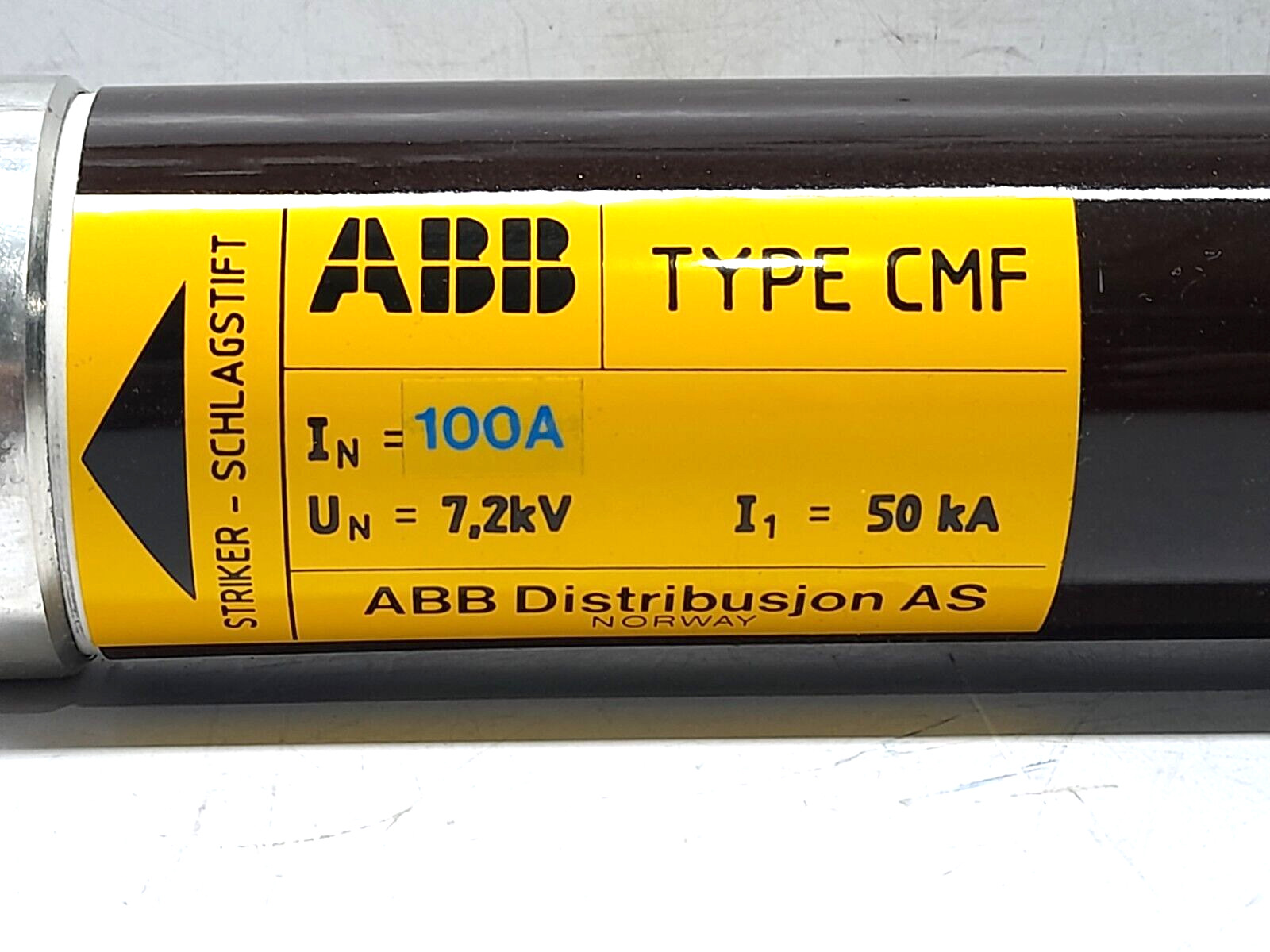 ABB CMF-BS Medium Voltage Fuse NHP 241347R7 100A 7.2kV Type CMF