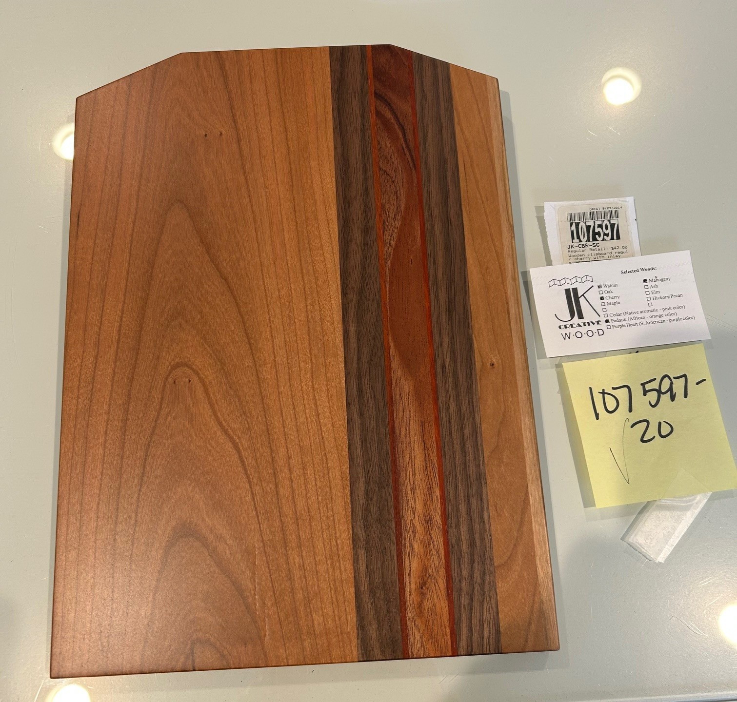 New Exotic Wood Clip Board Walnut Cherry Mahogany Padauk 107597-20-Regular