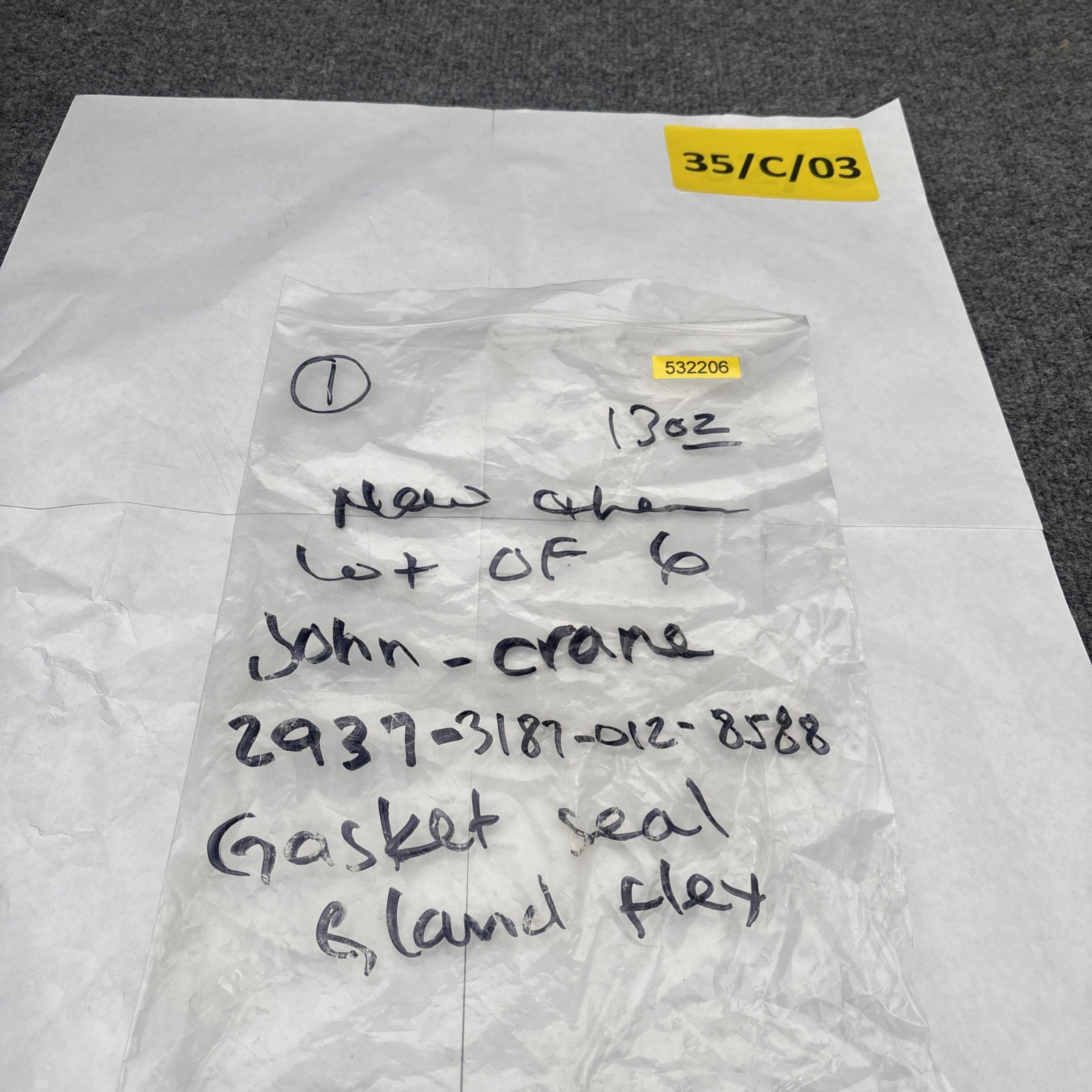 John Crane 2937-3187-012-8588 Gasket Seal Gland Flex New Other