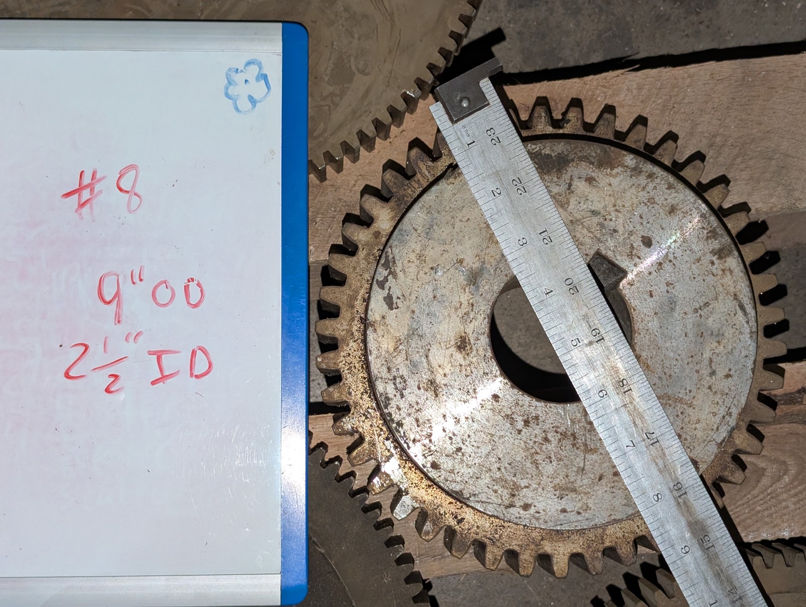Unbranded 9in spur gear steel machine gear 2-1/2in keyed bore as shown