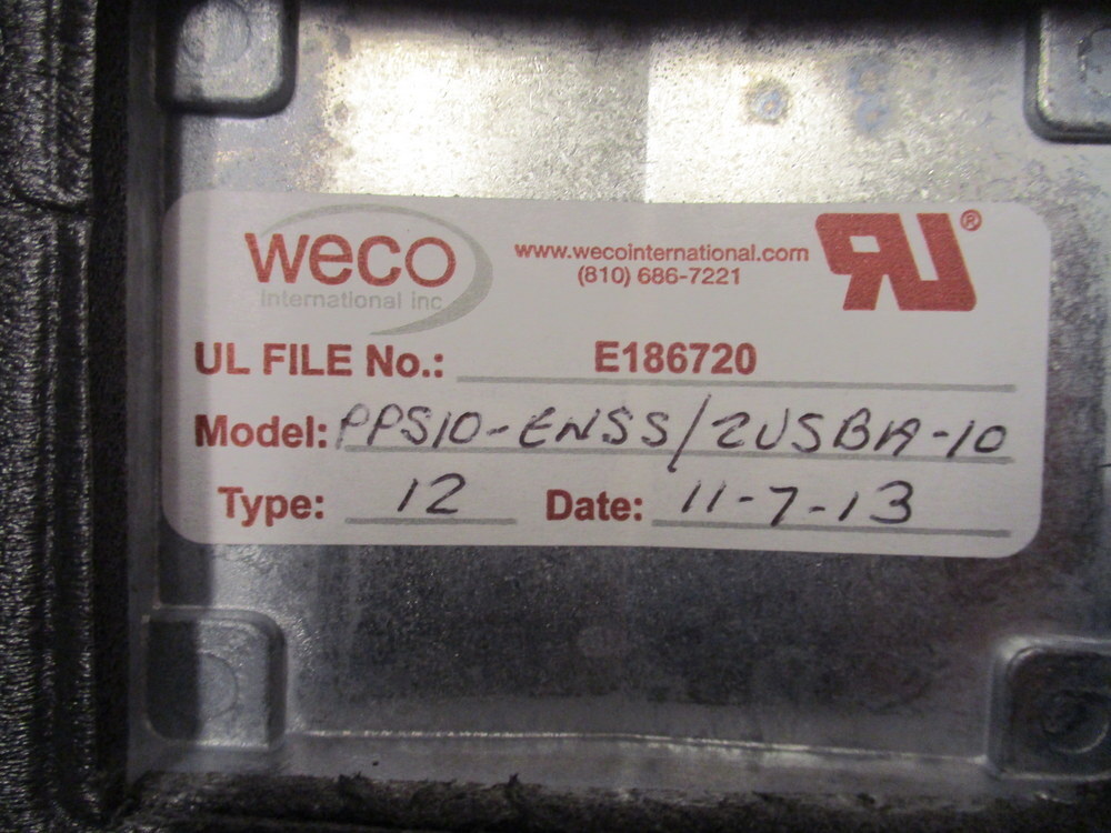 Weco PPS10-ENS/2USBA-10 Outlet Port PPS10ENS2USBA10 (Pack of 3)