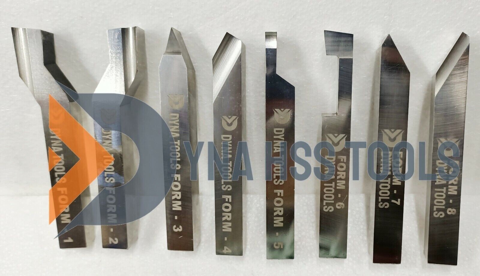 16mm x 125mm HSS Lathe Form Tools Set Of 8 Pieces Square Shank Pre-Formed Tools