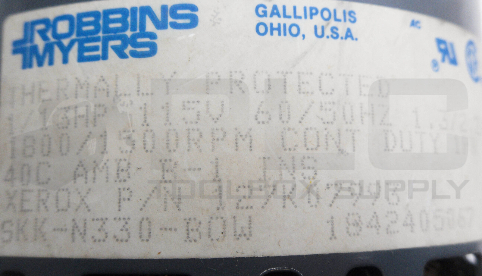 ROBBINS MYERS 127K07993 ELECTRIC MOTOR 1/13HP 115V 50/60HZ 1.3/2.2A