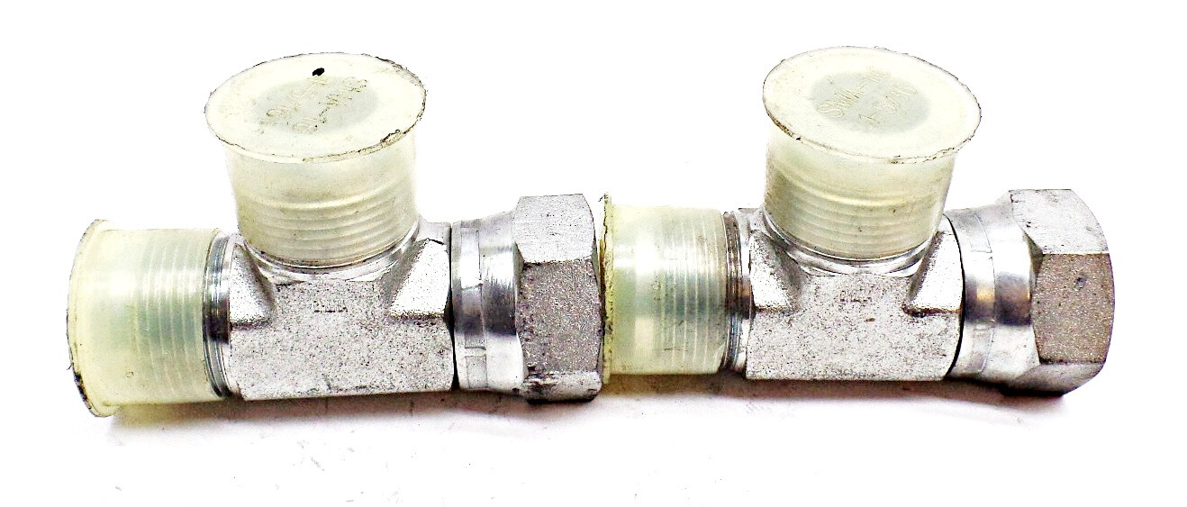 LOT OF 2 PARKER SWIVEL COUPLER TEE SMA-16 -1-5/”16X1-5/16″ FEMALE ADAPT TO MALE
